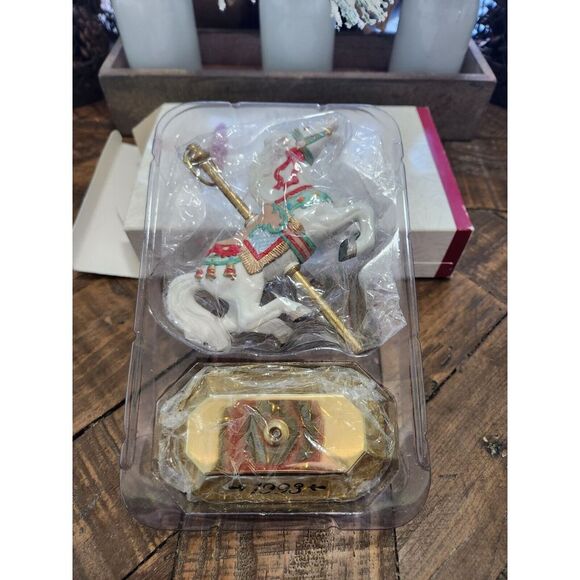 Hallmark Keepsake Ornament 1993 Tobin Fraley Carousel Horse with Display Stand - Picture 2 of 4